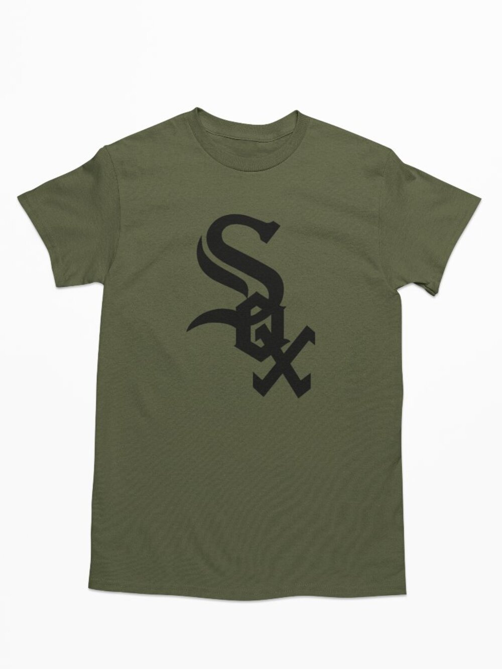 NEW Chicago White Sox Monogram Logo T-Shirt MILITARY ARMY GREEN